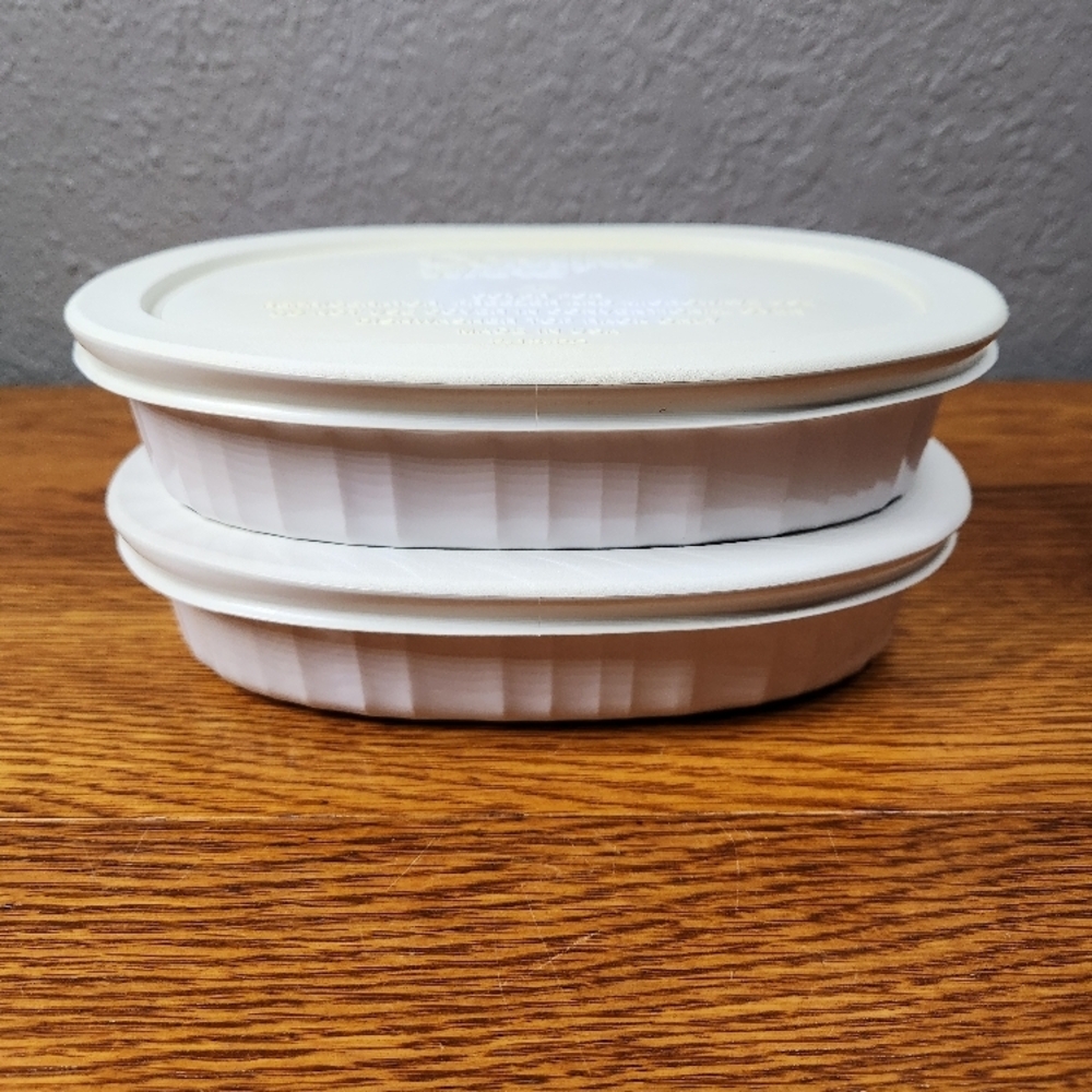 Corningware French White Casserole set of 2